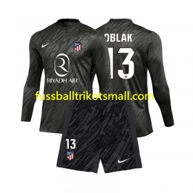 Fußballtrikots Atlético Madrid Jan Oblak 13 Torwart Kinder 2024-2025 Langarm Heimtrikotsatz kaufen